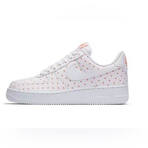 Orange and white polka dot Air Force 1